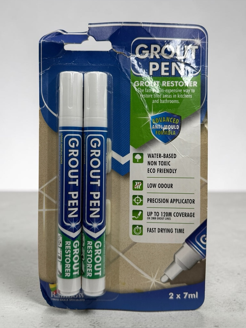 Grout Pen White Tile Grout Paint Marker Waterproof Sealer 2 Pack Rainbow‎ Chalk